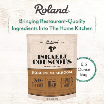 Roland Foods Porcini Mushroom Israeli Couscous, Specialty Food, 6.3 Ounce, Pack of 1