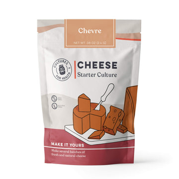 Cultures for Health Chevre Starter Culture | 4 Packets Mesophilic Powdered Active Cultures | Gluten Free Non-GMO Soft Goat Chees