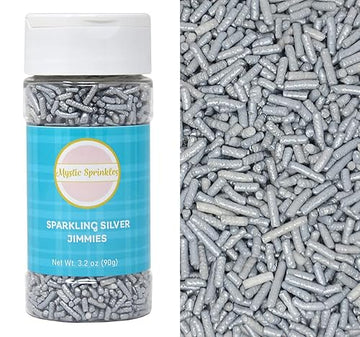 Mystic Sprinkles Sparkling Silver Jimmies 3.2Oz Bottle
