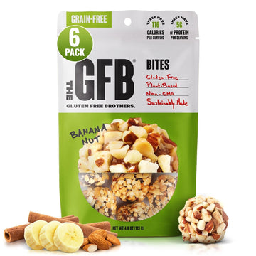The Gfb Grain Free Banana Nut Bites - Our Tasty Snack Is Non Gmo, Vegan & Paleo Friendly - Grain & Soy Free Protein Balls - Plan
