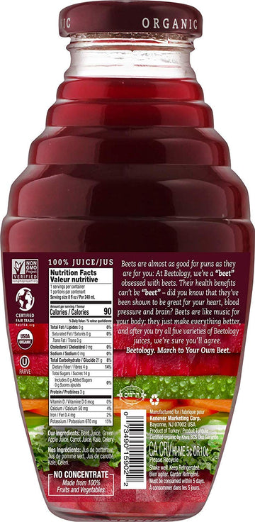 Beetology Beet Plus Veggie Juice, 8.45 Fl Oz (Pack of 6)