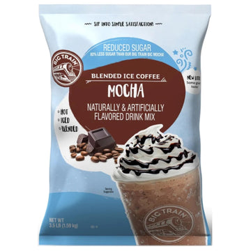 Big Train Reduced Sugar Mocha Blended Ice Coffee Beverage Mix, 3.5 Pound (Pack Of 1)