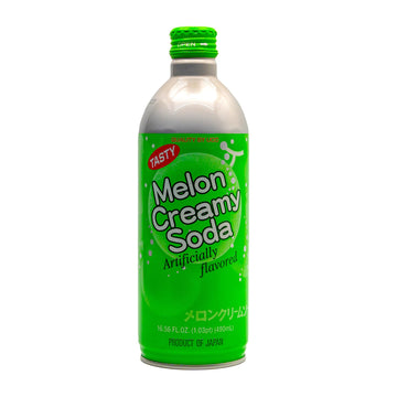 UCC Melon Creamy Soda - Ready To Drink Melon Soda, Convenient Bottled Drink, 16.57oz Each (Pack of 24), Carbonated Drink, Artifi
