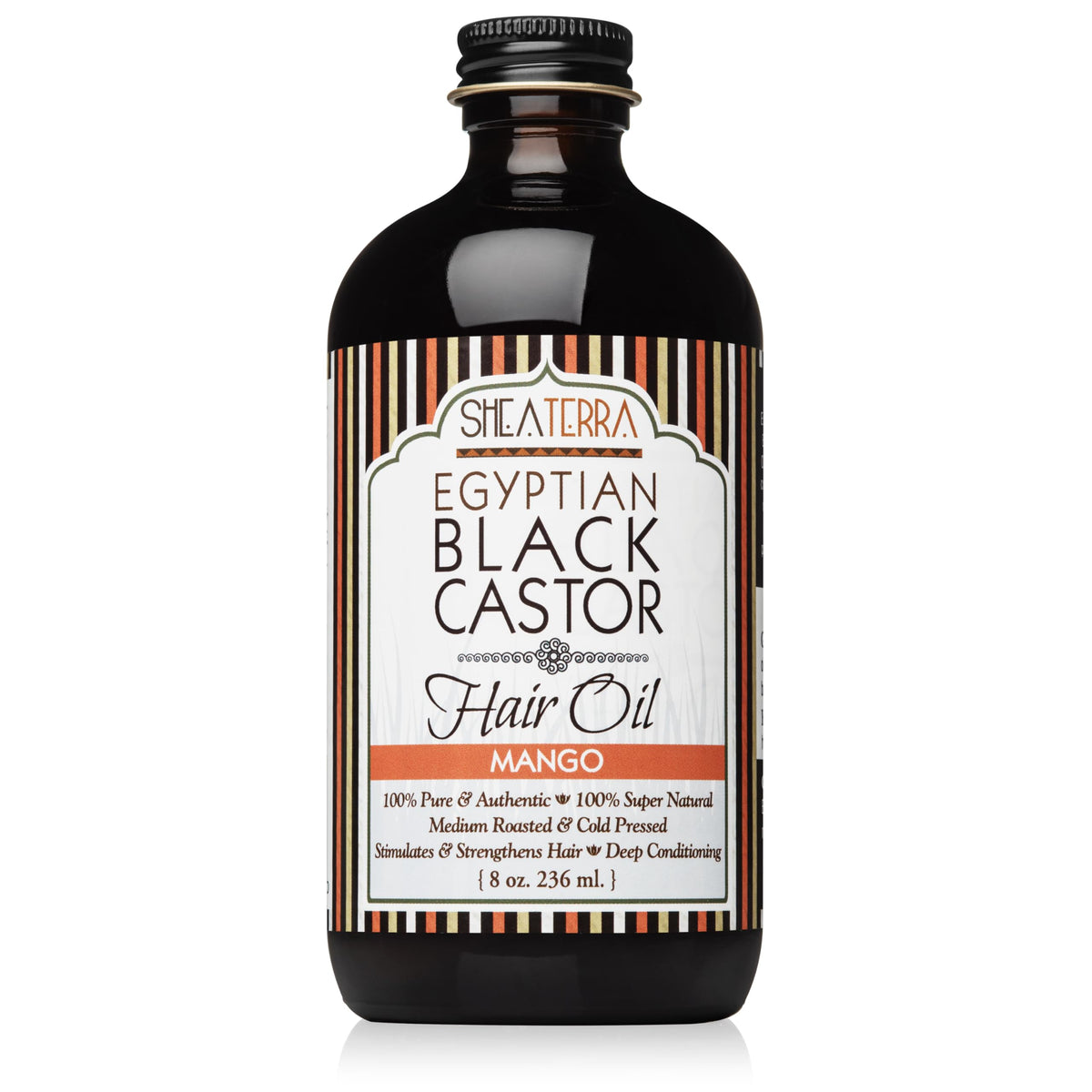Shea Terra Organics 100 Percent Pure Egyptian Black Castor Extra Virgin Oil Mango| AllNatural Strengthening and Conditioning