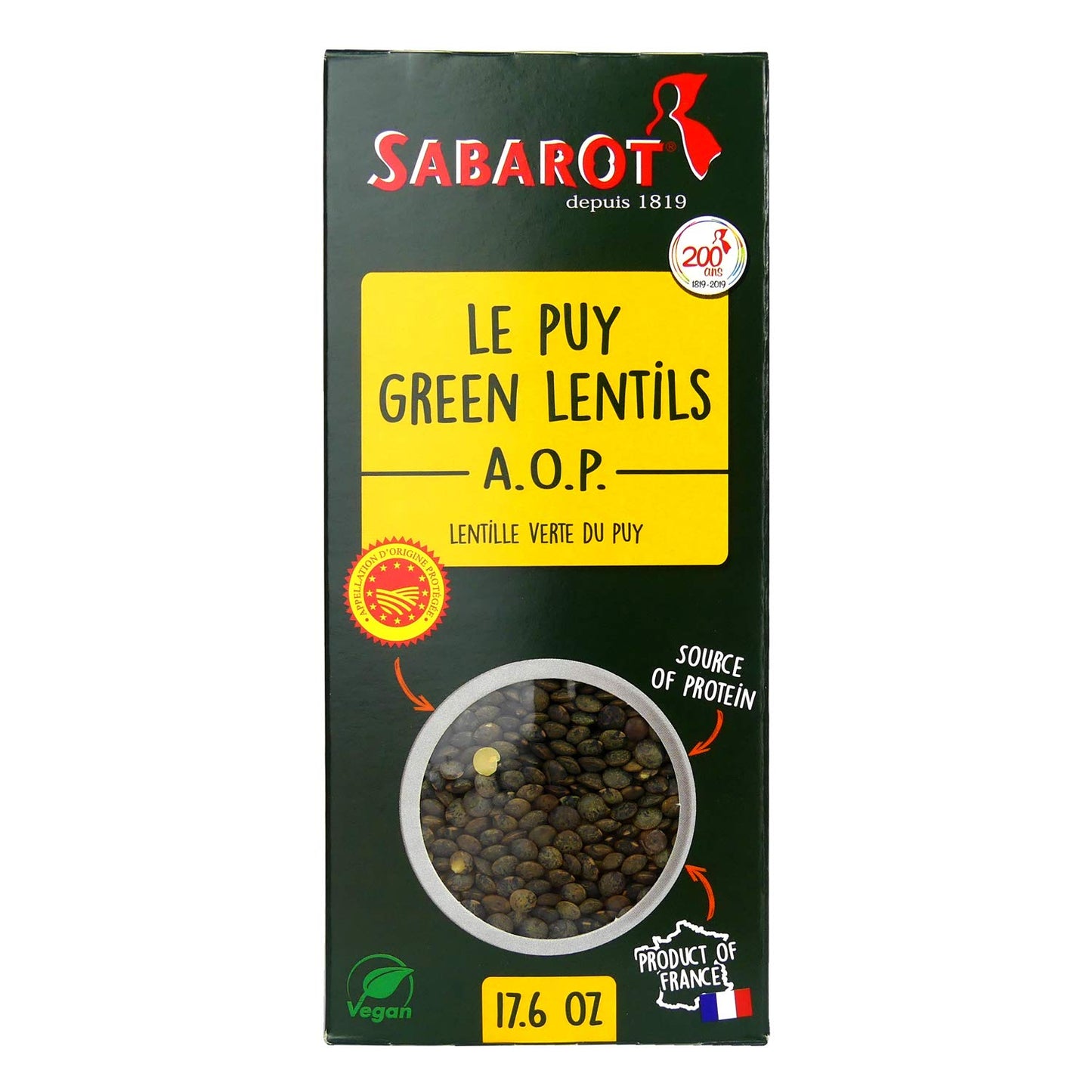 Sabarot French Green Lentils From Le Puy - 500G