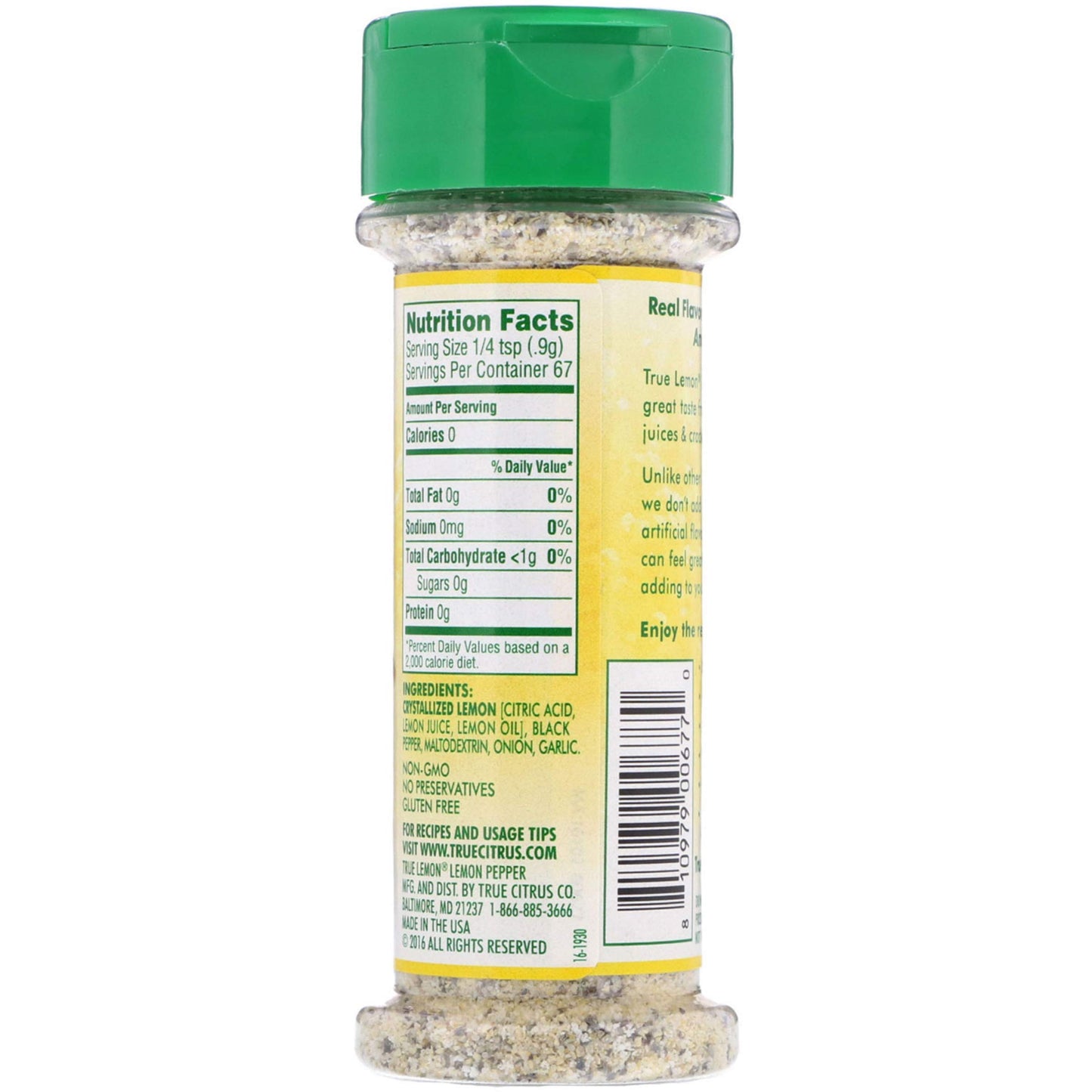 True Lemon Pepper Seasoning (2 Pack) Natural Ingredients, No Salt, No Gluten