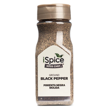 Ispice Black Pepper Spices And Seasonings For Cooking, 5.8 Ounce Fine Ground Black Pepper Seasoning, Black Pepper Ground Seasoni