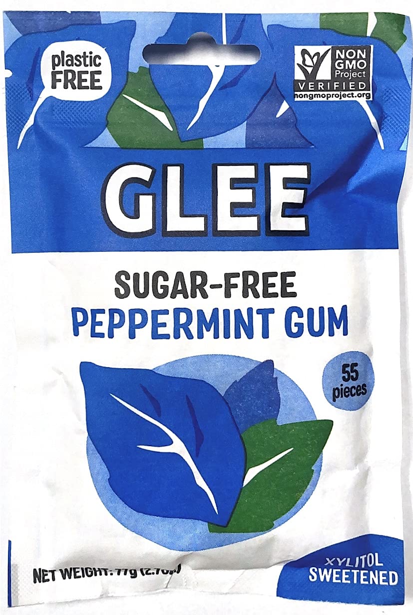 Glee Gum Natural Vegan Chewing Gum 55 Pc (Sugar-Free Peppermint Pack Of 1)