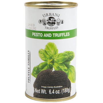 Urbani Truffles Pesto & Black Truffle Sauce 180g (6.4oz) - Italian Gourmet Truffle Sauce for Pasta, Meats, and Crostini, All-Nat