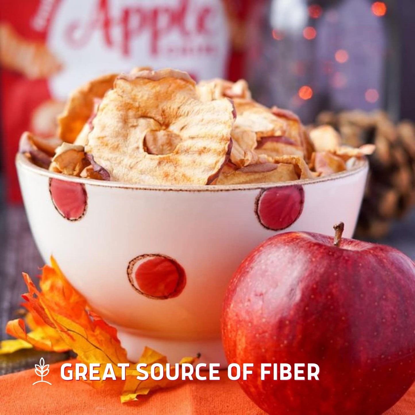 Simple Slices Gourmet Nut Baked Red Apple Chips, Usa Grown Apples, No Added Sugar, Red Apples, 3.5Oz Bag, 3 Pack, 10.5Oz Total