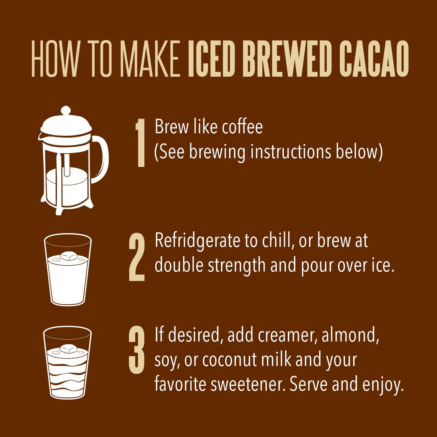 Crio Bru Brewed Cacao Coffee Alternative - Mocha Flavored, 48 Ounce (Pack of 1), 99.99% Caffeine Free, Keto, Low Carb, Paleo
