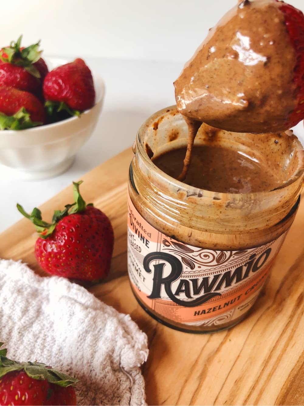 Rawmio Organic Hazelnut Crunch Spread, 6 Oz. Pack Of 3, 6 Serving Per Jar - Raw, Organic, Vegan, Gluten-Free