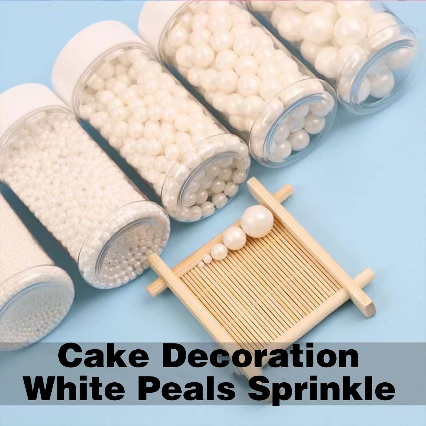 Sentovac 10Mm White Pearl Sprinkles Large Edible Cake Decorating Sugar Candy Cookie Cake Cupcake Topper Ice Cream Baking Decorat