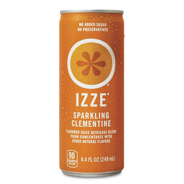Izze Sparkling Juice, Clementine, 8.4 Oz Cans, 4 Count