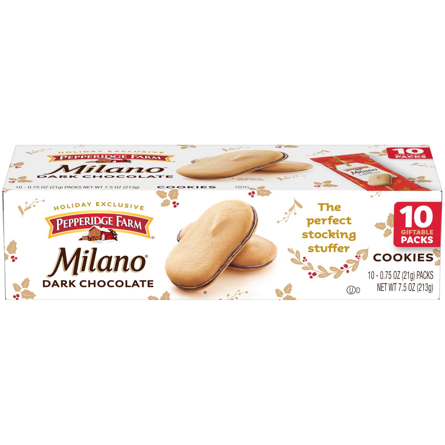 Pepperidge Farm Milano Cookies, Dark Chocolate, 10 Packs, 2 Cookies per Pack