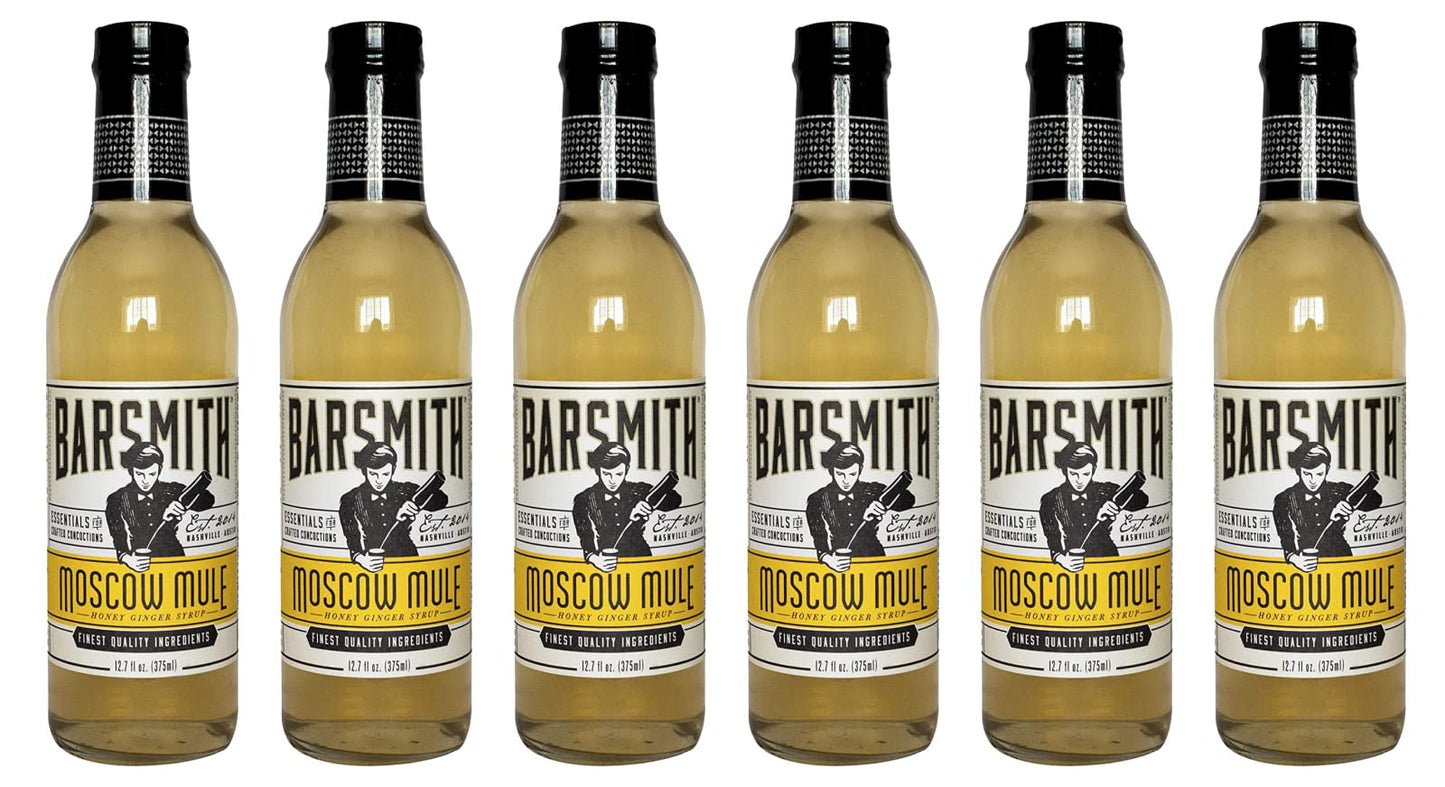 Barsmith Moscow Mule Honey-Ginger Mix, Sweet & Refreshing, 12.7 oz, Pack of 6
