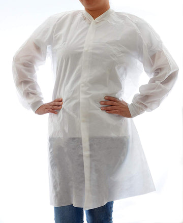 Dealmed Sms 4X-Large White Lab Coat - Disposable Medical Lab Coats, No Pockets, Breathable And Durable (Pack Of 10)