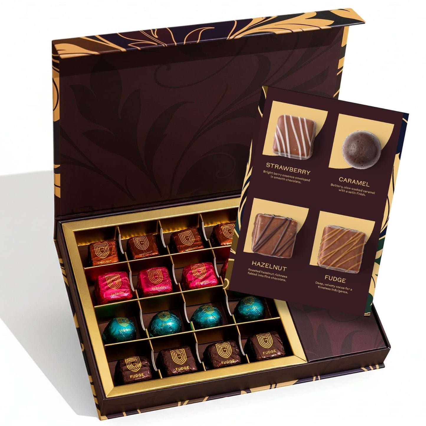 Gourmet Chocolate Gift Box | Easter Assorted Chocolate Box With Strawberry Caramel Hazelnut & Fudge Flavors | Top-Grade Candy Gift Set For Holiday. 16 Pcs.