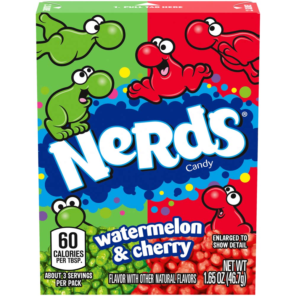 Nerds Candy Watermelon & Wild Cherry Flavor Treat-Size, 1.65 Ounce Boxes, Pack of 36