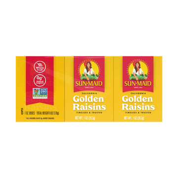 Sun-Maid California Golden Raisins - (72 Pack) 1 oz Snack-Size Box - Dried Fruit Snack for Lunches, Snacks, and Natural Sweetene
