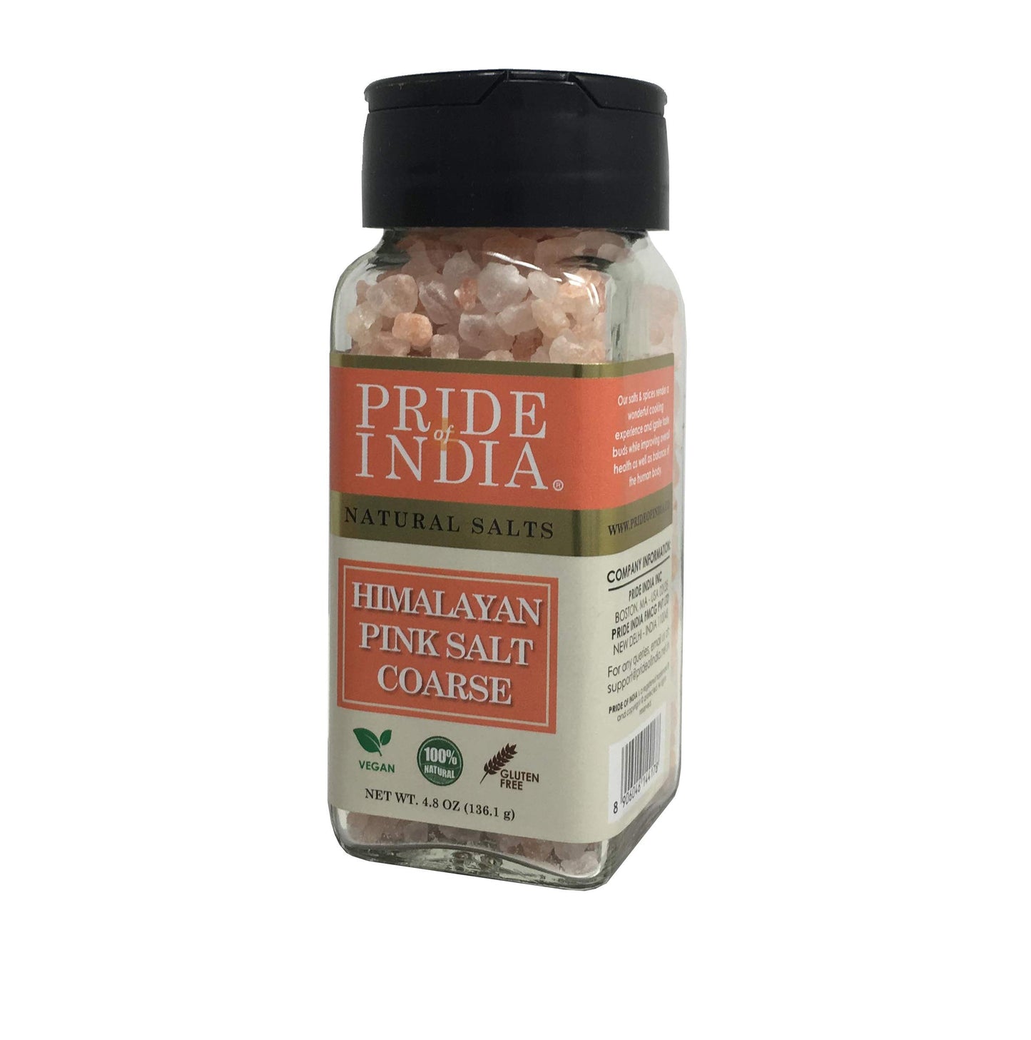 Pride Of India - Pure Himalayan Pink Salt - Enriched W/ 84+ Natural Minerals, Dual Sifter, Coarse Grind (4.8 Oz, 136.1 Gm)(D0102