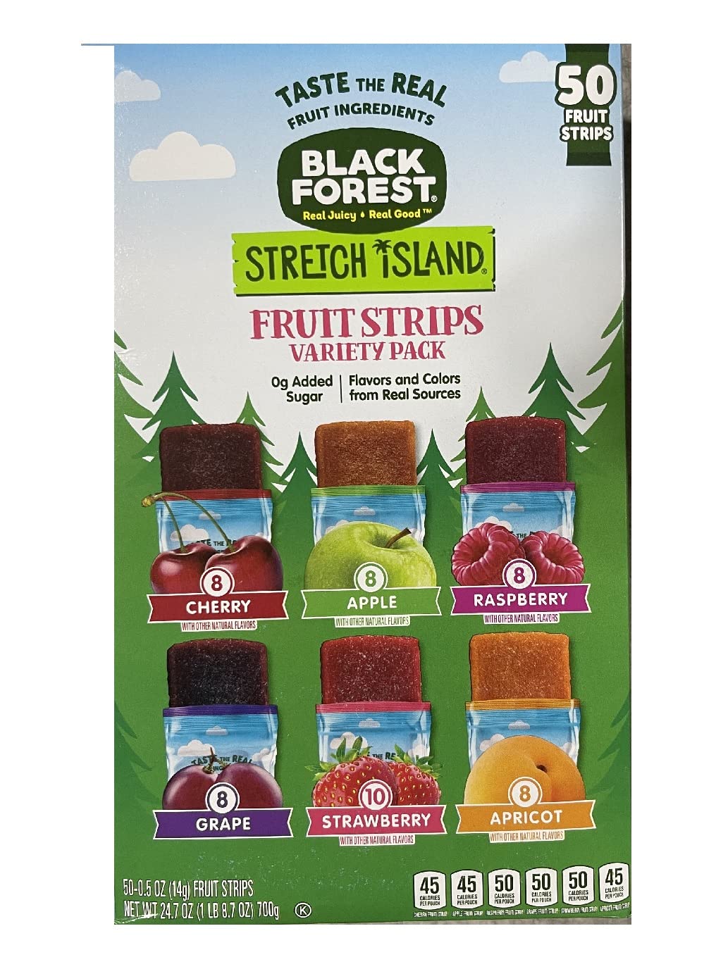 Stretch Island Fruit Leather Snacks Variety Pack, Cherry, Apple, Strawberry, Apricot, Grape, Raspberry, 0.5 Ounce No Added Sugar