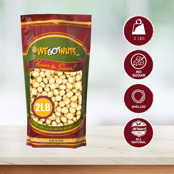 We Got Nuts Raw Macadamia Nuts, Shelled & Unsalted, 2 lbs, Premium Quality, Kosher Snack Pack, Resealable Pouch