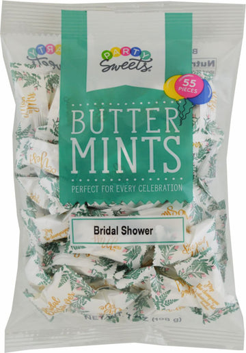Party Sweets Bridal Shower Buttermints, Individually Wrapped, 7 oz, Pack of 6, White, 330 Pieces