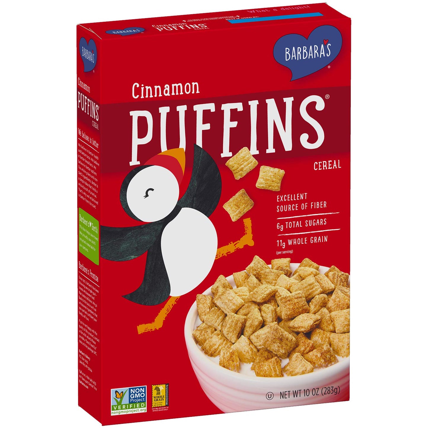 Barbaras Bakery Puffins Cereal, Cinnamon, 10-Ounce (Pack of 24)24