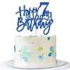 Roadsea Happy 7Th Birthday Cake Topper - Kid Girl Boy Seven Years Old Birthday Cake Supplies - 7Th Birthday Party Decorations -