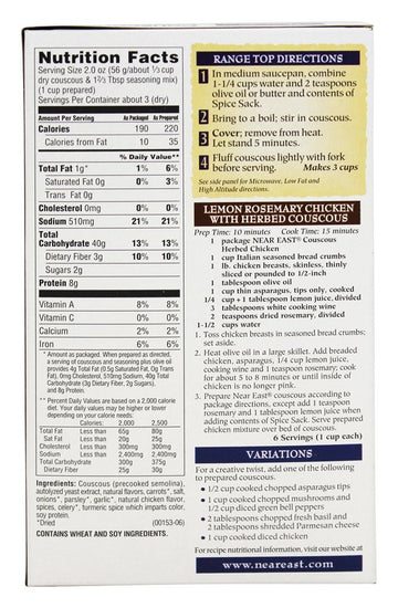 Near East Herbed Chicken Flavor Couscous Mix 5.7 Oz