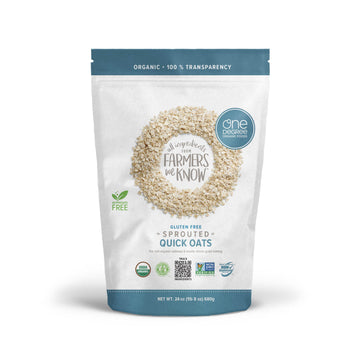 One Degree Organic Foods Sprouted Quick Oats, USDA Organic, Non-GMO Gluten Free Oatmeal, 24 oz., 4 Pack