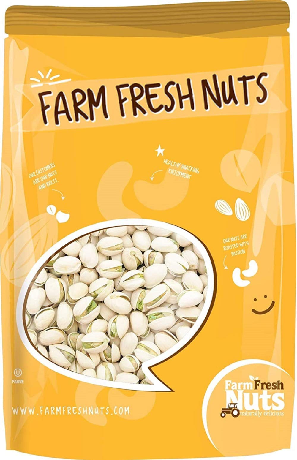 Gourmet Roasted California In Shell Pistachios Salted (24 Oz.) Extra Large - Roasted To Perfection - Super Crunchy & Delicious - Farm Fresh Nuts Brand