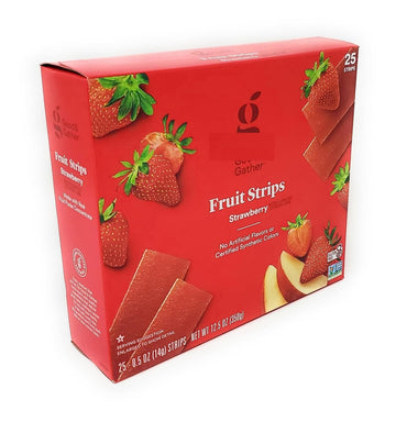 Strawberry Fruit Strips | No Artificial Flavors or Certified Synthetic Colors | Strawberry Naturally Flavored with Other Natural