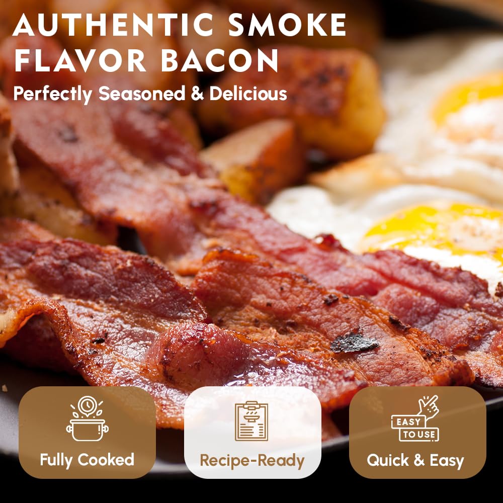 Werling Canned Bacon - Fully Cooked, Smoke Flavor, Shelf-Stable - Pack of 12