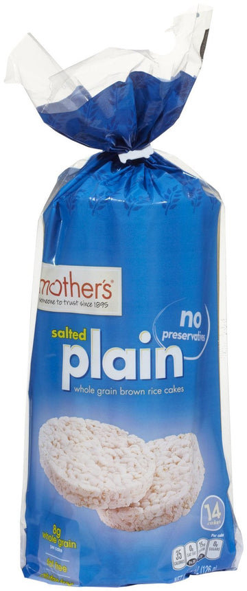 Mother'S Whole Grain Rice Cakes Plain Salted, 4.5 Ounce