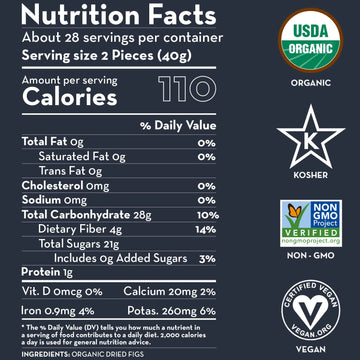 Sunny Fruit Organic Turkish Dried Figs, 2.5 Pound Bulk Bag | Healthy, Sweet Snack | Organic, Non-Gmo, Vegan, Halal, Kosher, No Preservatives, No Sugar Added