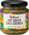 Roland Foods Hot Green Chili Crunch, 7 Ounce Jar, Pack of 1