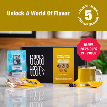 Tiesta Tea - Tiesta'S Top Loose Leaf Tea Gift Box | High To Non-Caffeinated Variety Pack | Make Hot & Iced Brews | 5 Pouches Of