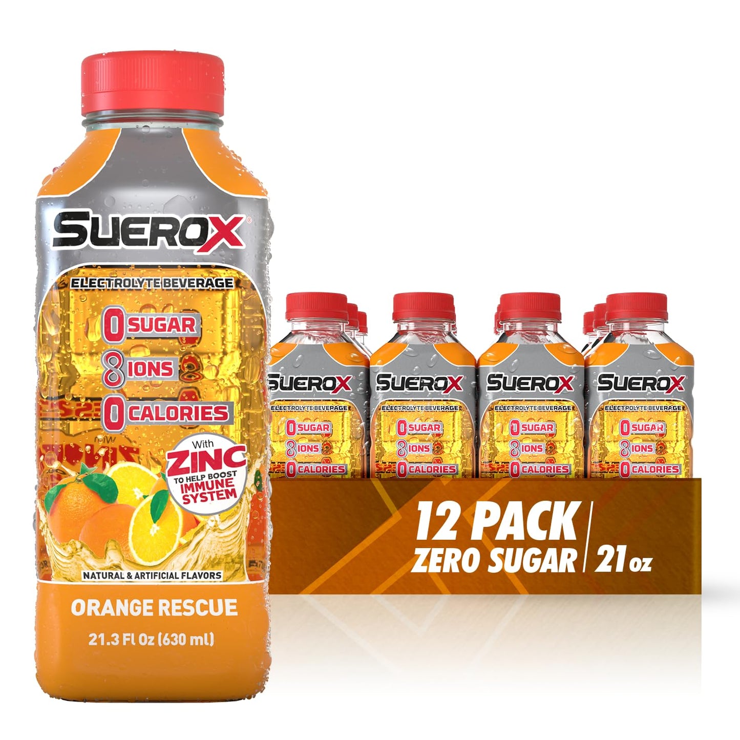 SueroX Zero Sugar Electrolyte Drink for Hydration and Recovery, Unique Blend of Electrolytes & 8 Ions, Zero Calorie Sports Drink
