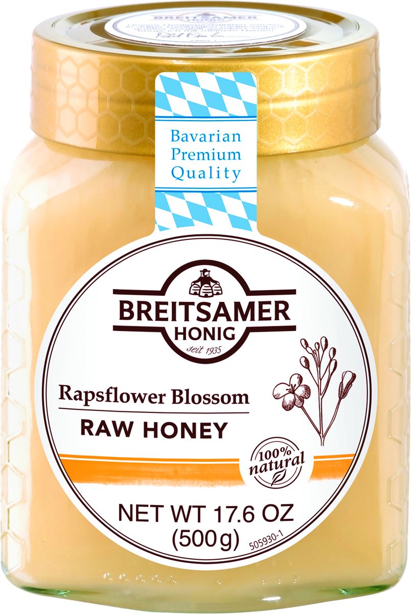 Breitsamer, Creamy Rapsflower Blossom Honey Jar, 17.6 Oz