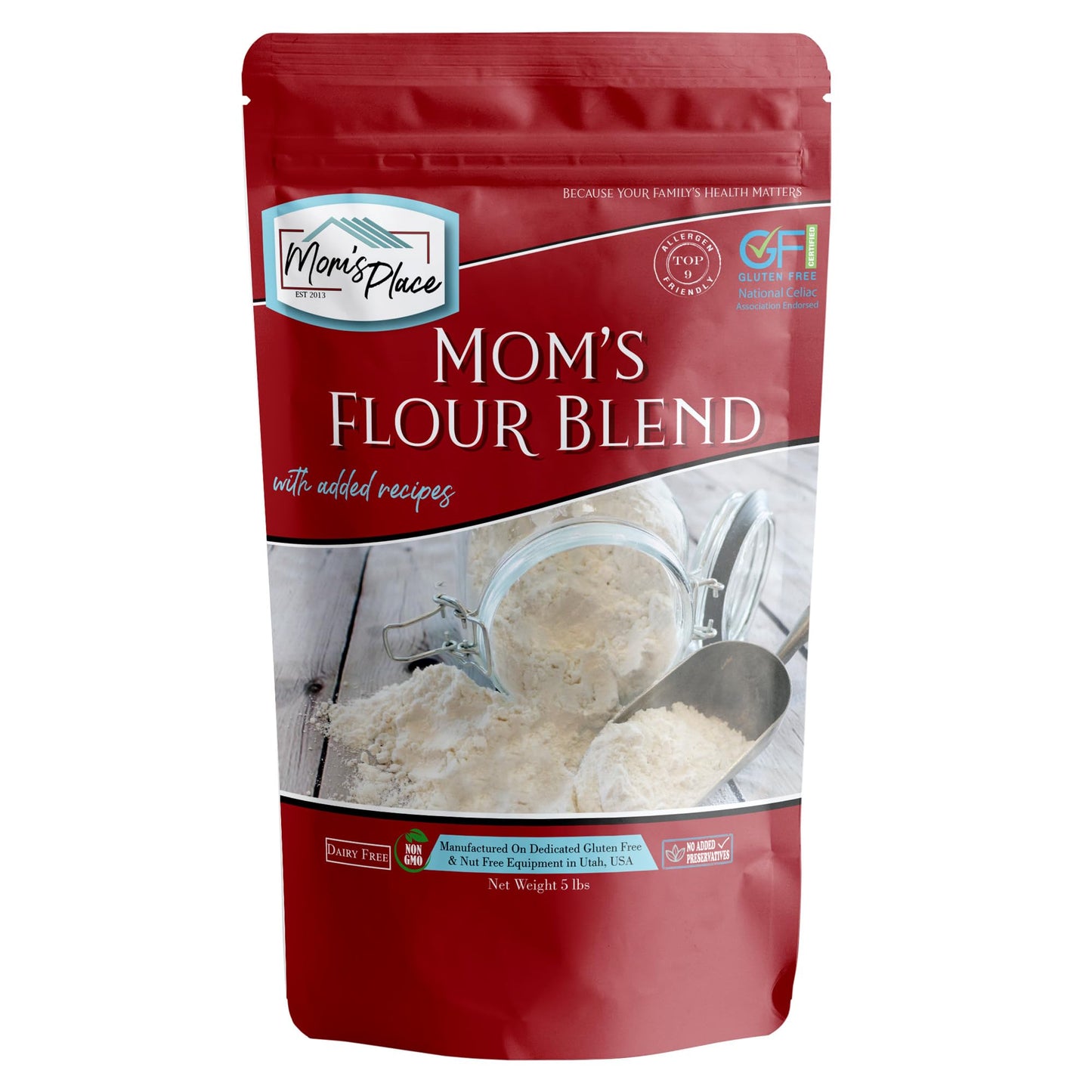 MomS Place Gluten-Free Flour Blend Vegan Nut Free Dairy Free Corn Free & Soy Free 5 Lbs