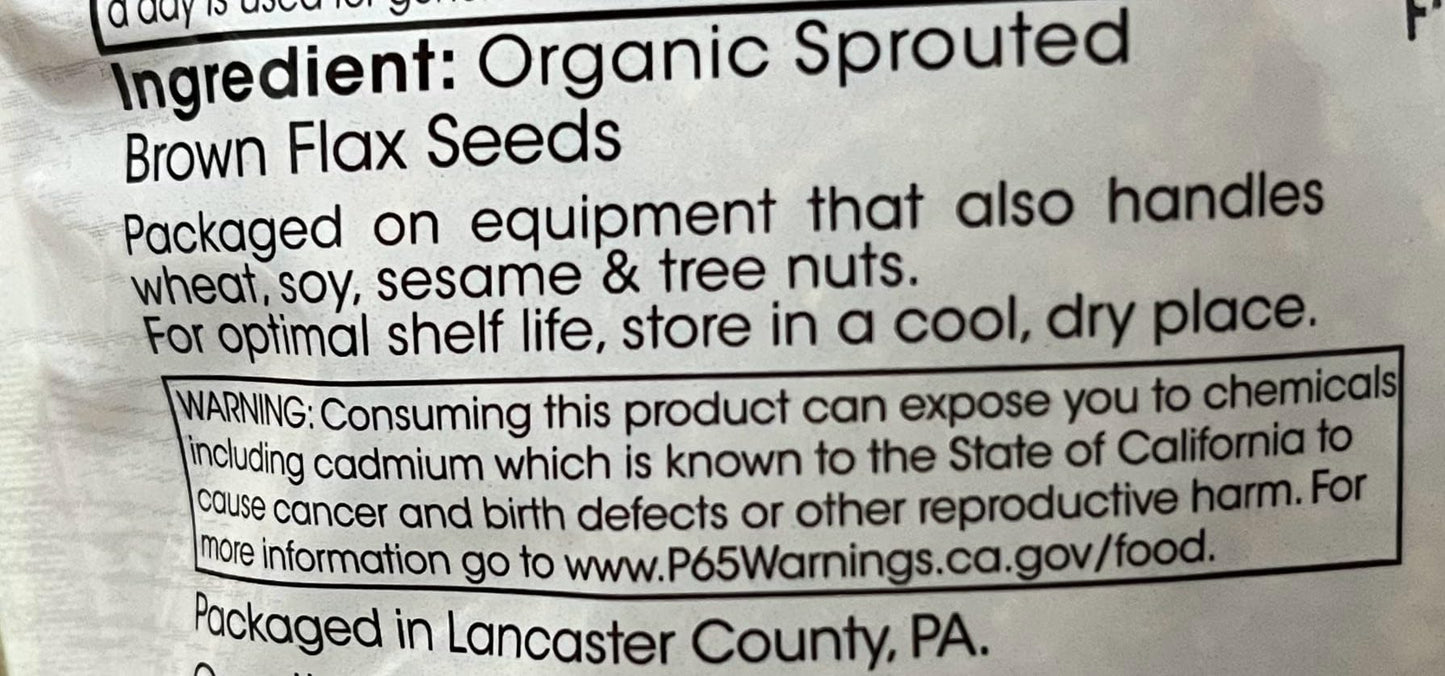 Pure Living Sprouted Brown Flax Seeds, 2 Packs -15 Ounce Each
