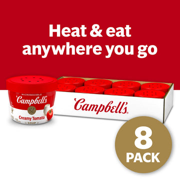 Campbell'S Creamy Tomato Soup, 15.4 Oz Microwavable Bowl (Case Of 8)