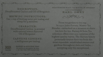 Harney & Sons Fine Teas Decaffeinated With Bergamot, Earl Grey, 50 Count