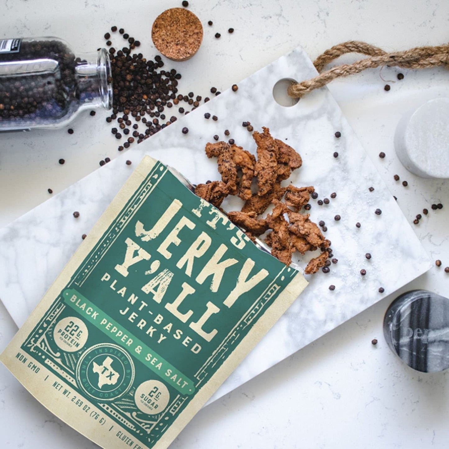 It'S Jerky Y'All Vegan Jerky Sea Salt & Pepper - Beyond Tender And Tasty Vegan Snacks - High Protein, Low Carb, Non-Gmo, Gluten-
