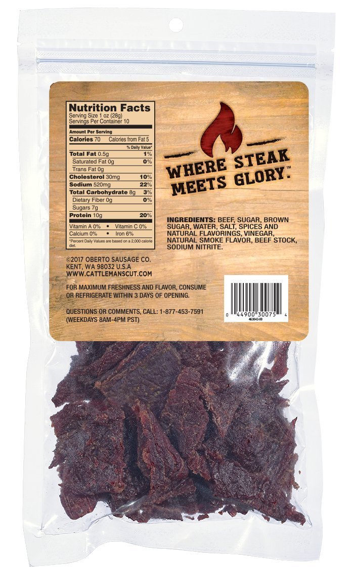 Cattleman'S Cut Peppered Steakhouse Beef Jerky, 10 Ounce