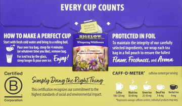 Bigelow Herbal Tea Whispering Wildflowers Plus L-Theanine, 18 Count