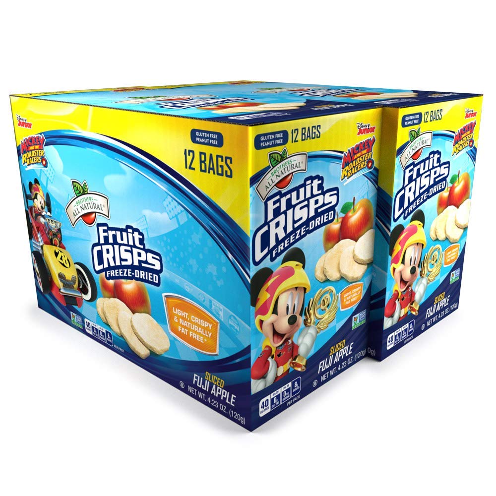 Brothers All Natural Disney Freeze Dried Fruit Crisps, Fuji Apple, 0.35 Oz (Pack of 24), Made with 100% Fruit, Gluten Free, Soy