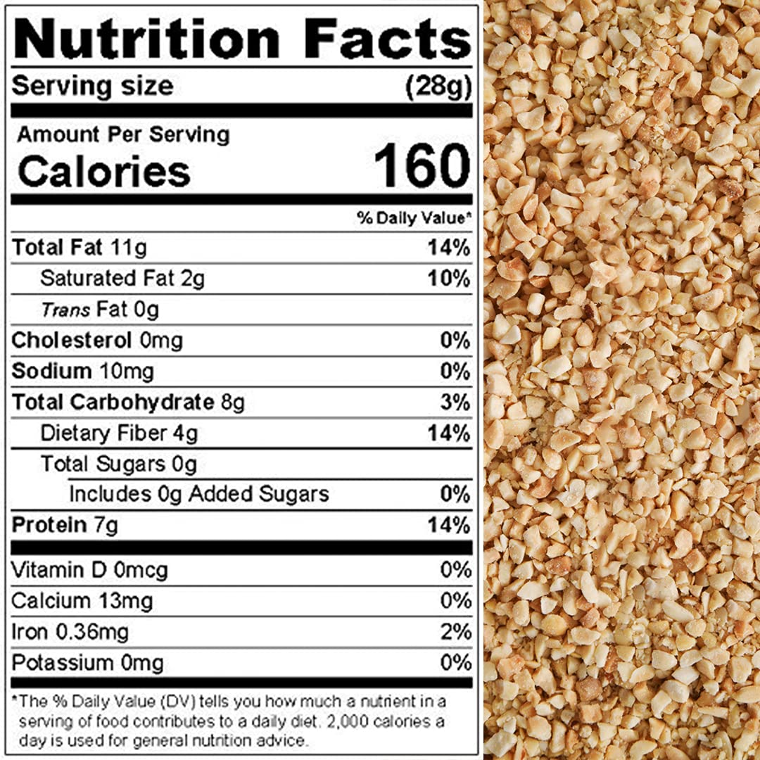 Peanuts, Chopped Dry Roasted No Salt, Usa, Healthy Snack, Dietetic, Sugar-Free, Oil-Free, Protein, Divine Taste, Savory, Packed In A 5 Lbs. (80 Oz.) Resealable Pouch Bag By Presto Sales Llc